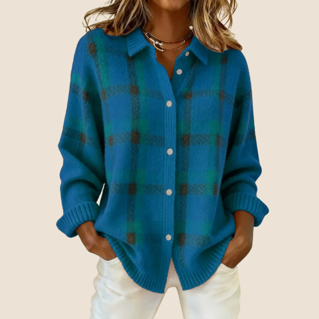 Karierter Pullover Kragen für Frauen | Seraphine -7