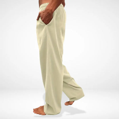 Klassische Premium Leinenhose mit lockerer Passform für Herren | Carr -3