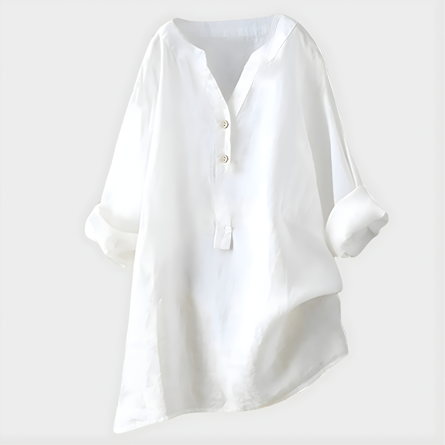 Elegant V-neck blouse with relaxed silhouette for women | Veronique