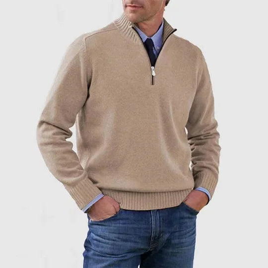 Klassischer Hochwertiger Pullover mit Stehkragen für Herren | Lucien -7