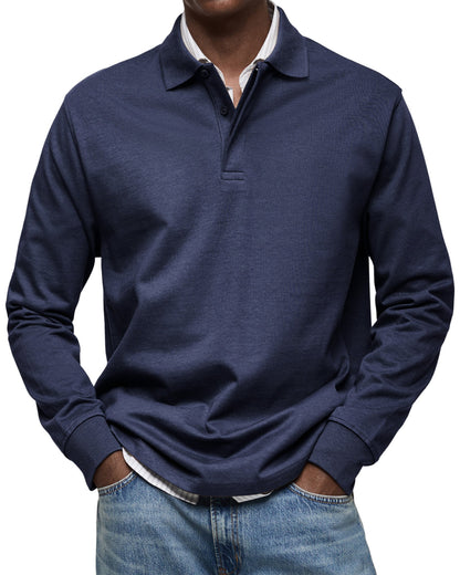 Elegantes Raffiniertes Polo Shirt mit langem Ärmel für Herren | Raffiniert -3