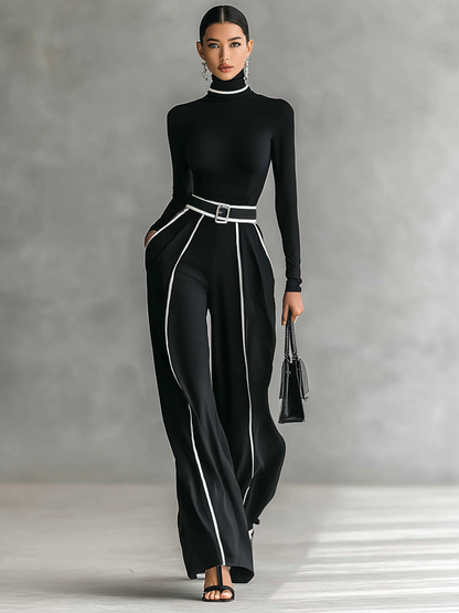 Elegantes Premium Set mit Kontrastdetails für Damen | Diseño Estilizador -3