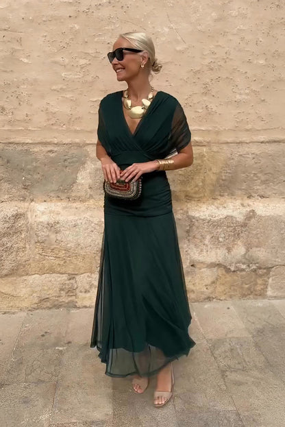 Klassisches Raffiniertes Kleid mit gekreuztem Design für Damen | Elegante Fluido -9