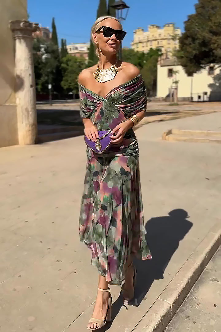 Klassisches Raffiniertes Kleid mit gekreuztem Design für Damen | Elegante Fluido -1