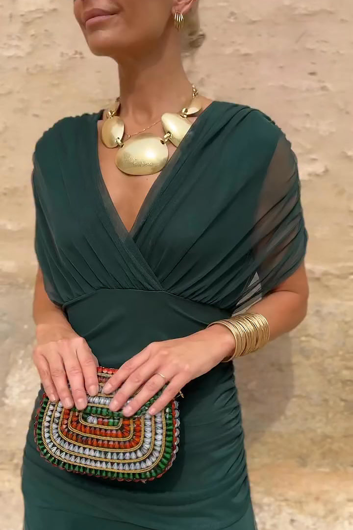 Klassisches Raffiniertes Kleid mit gekreuztem Design für Damen | Elegante Fluido -11