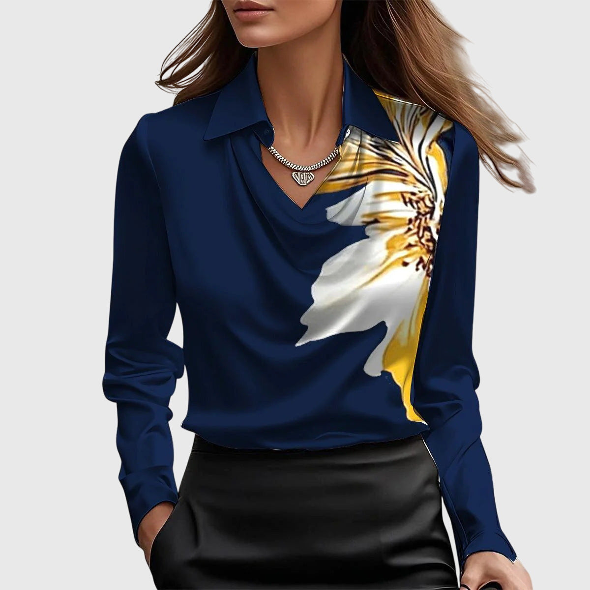 Elegante Bluse Ausschnitt für Frauen | Calyra -9