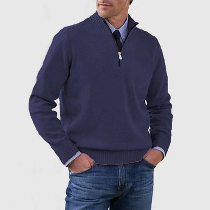 Klassischer Hochwertiger Pullover mit Stehkragen für Herren | Lucien -10