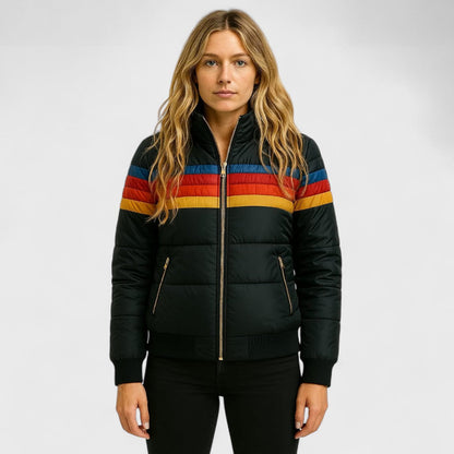 Leichte Steppjacke Streifen für Frauen | Elvara -6