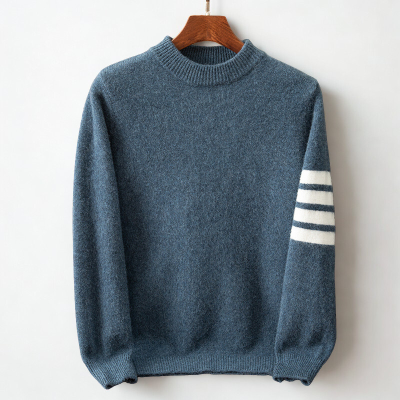 Elegant Striped Detail Pullover for Men | Marcellion