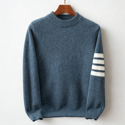 Elegant Striped Detail Pullover for Men | Marcellion