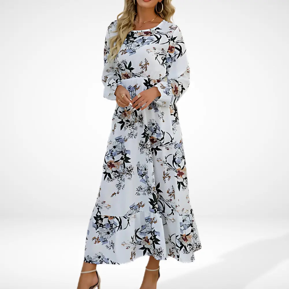 Bequemes Raffiniertes Sommerkleid mit Print für Damen | Irma -3