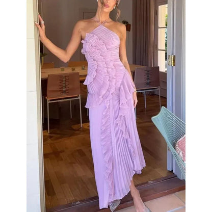 Klassisches Raffiniertes Kleid mit ärmellosem Schnitt für Damen | Kleid -7