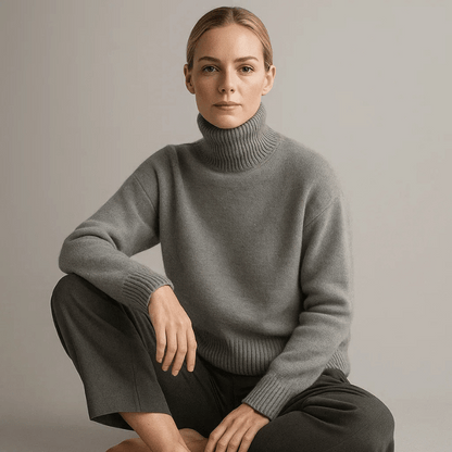 Oversized Rollkragenpullover Silhouette für Frauen | Elowira -6