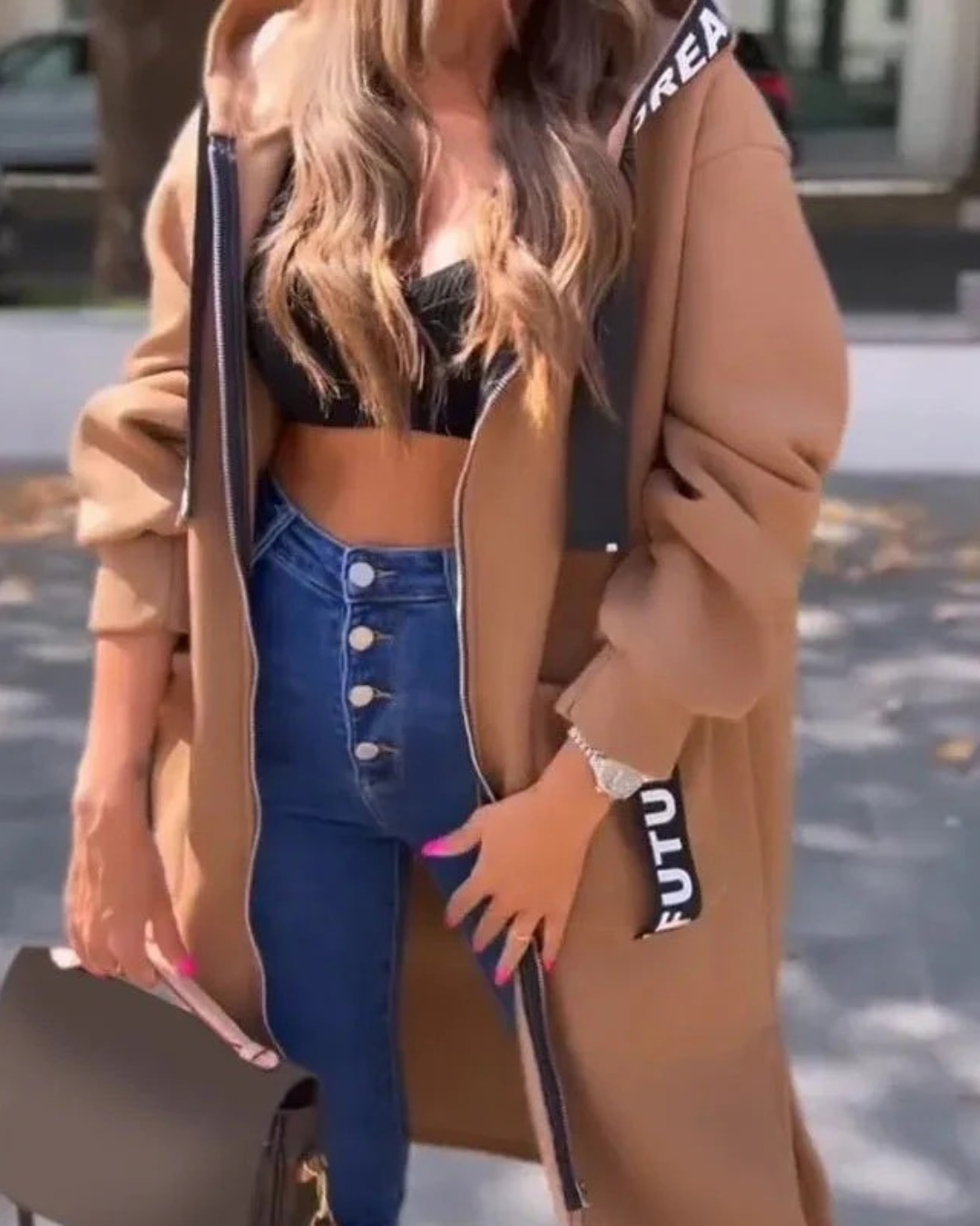 Bequemes Feines Sweatshirt mit Kapuze für Damen | Marina -5