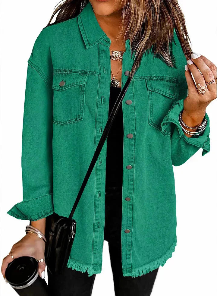 Lässige Jeansjacke Silhouette für Männer | Elmara -14