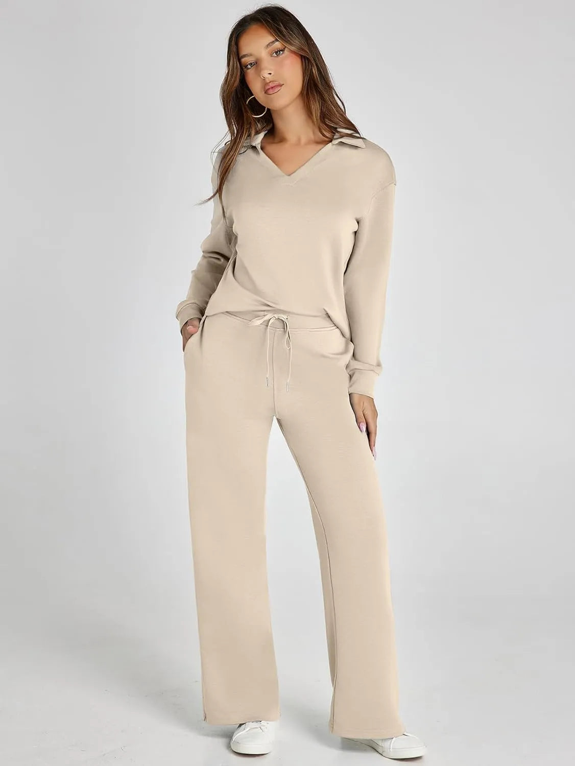 Women's Minimalist Two-Piece Set with Wide Leg | Renelle