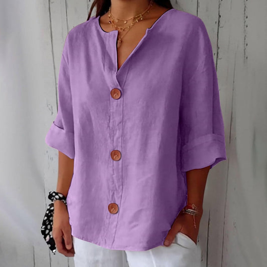 Klassische Alltagsbluse mit legerer Passform für Damen | Elara