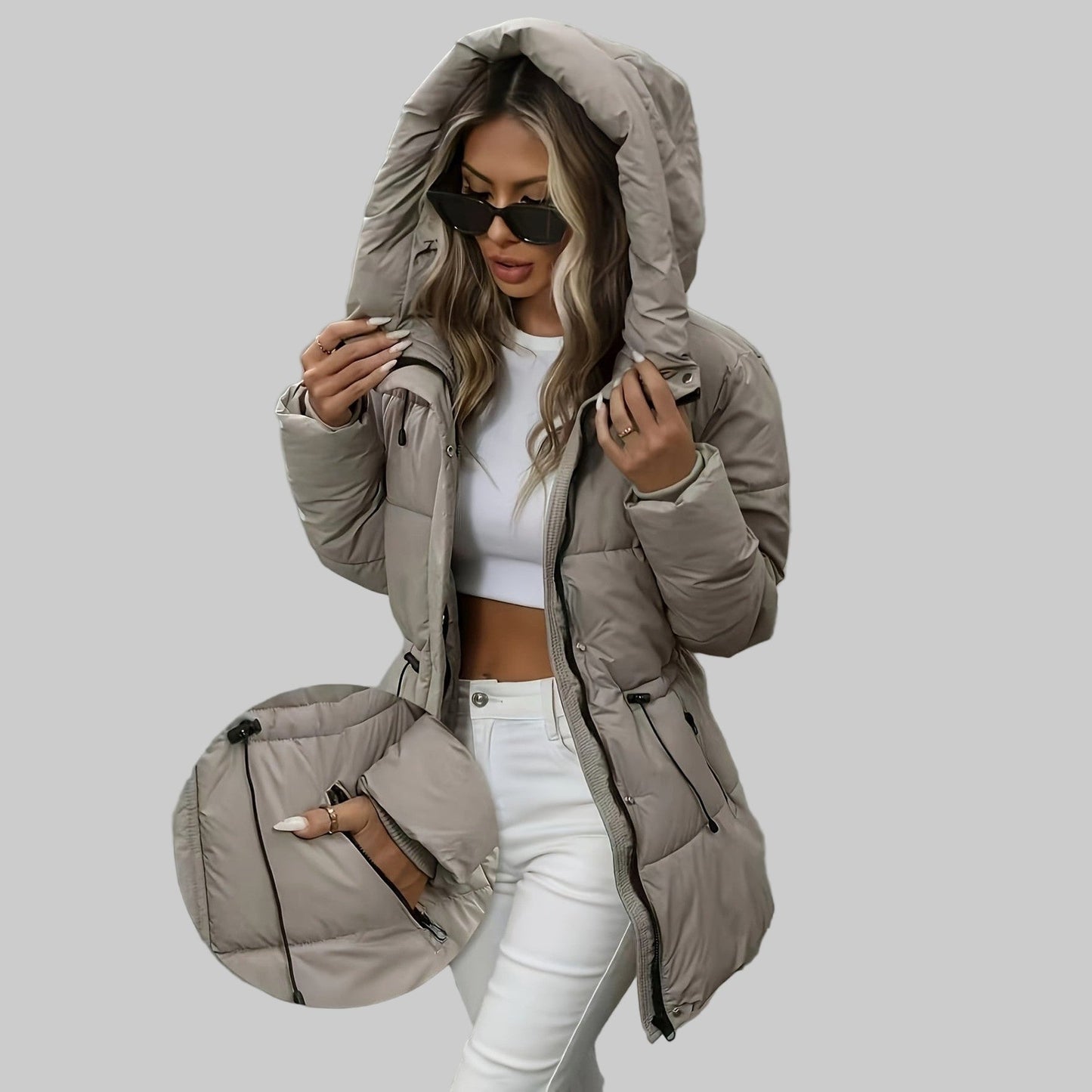 Oversized Winterparka Kapuze für Männer | Elvara -1