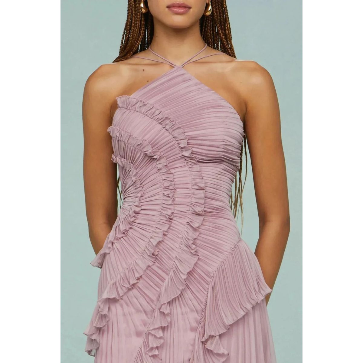 Klassisches Raffiniertes Kleid mit ärmellosem Schnitt für Damen | Kleid -3