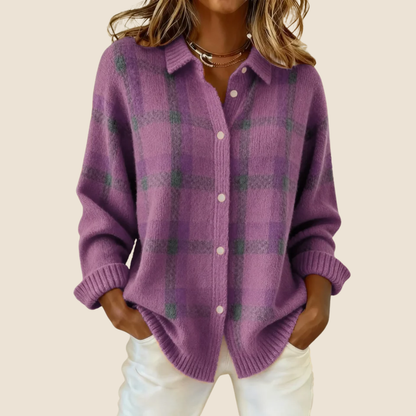 Karierter Pullover Kragen für Frauen | Seraphine -5