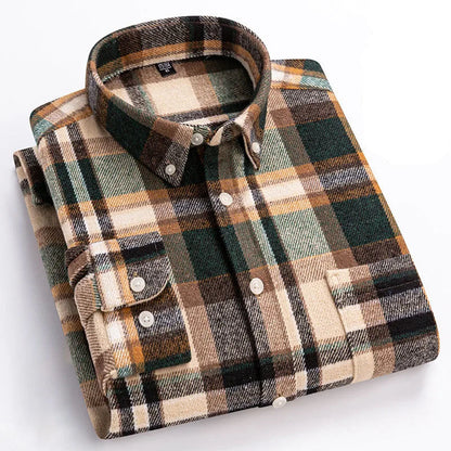 Checked Long Sleeve Button-Down Shirt for Men | Everett
