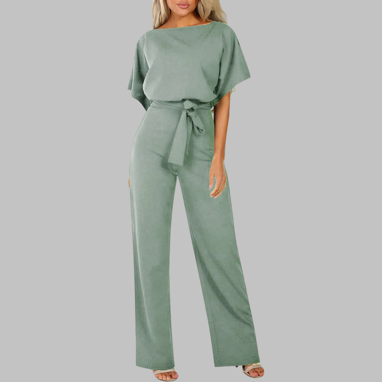 Legerer Jumpsuit mit Batwing-Ärmeln und Bindegürtel | Wannon