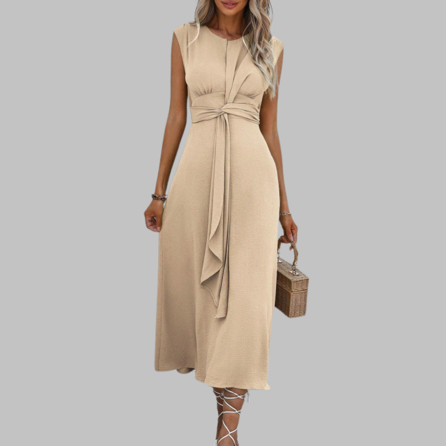 Women's Sleeveless Crew Neck Maxi Dress | Selina
