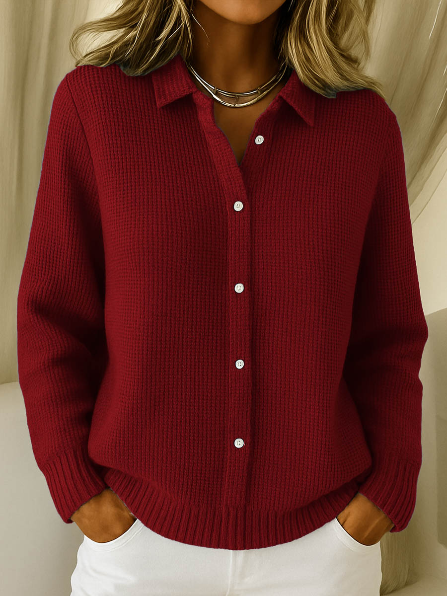 Elegante Strickjacke Kragen für Frauen | Erica -4