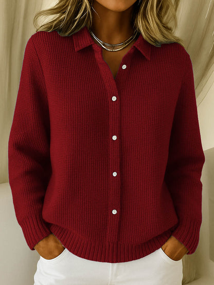 Elegante Strickjacke Kragen für Frauen | Erica -4