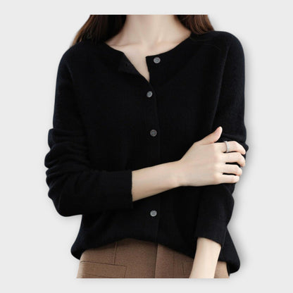 Elegante Feine Strickjacke mit Knopfleiste für Damen | Isabella -6