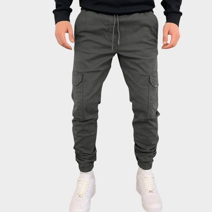 Elegante Feine Cargohose mit Tunnelzug für Herren | Leo -7