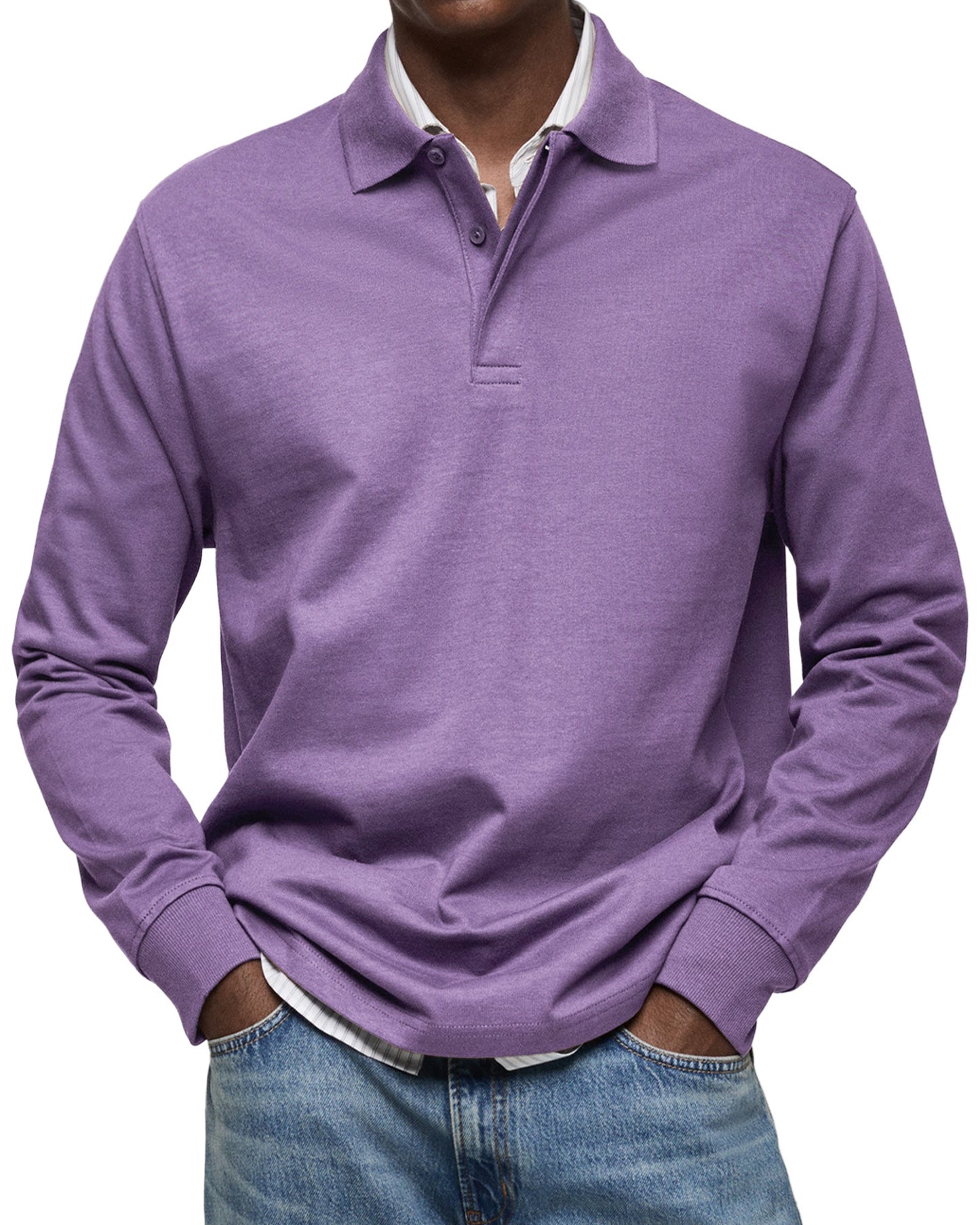 Elegantes Raffiniertes Polo Shirt mit langem Ärmel für Herren | Raffiniert -9