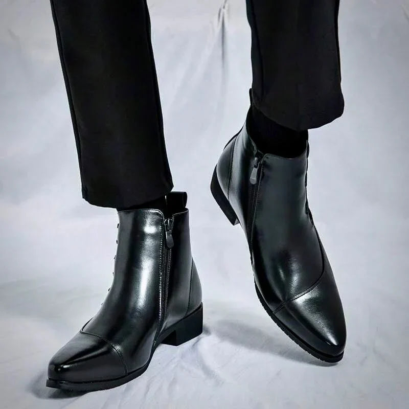 Classic leather everyday dress boots for men | Samuel Thatcher -10