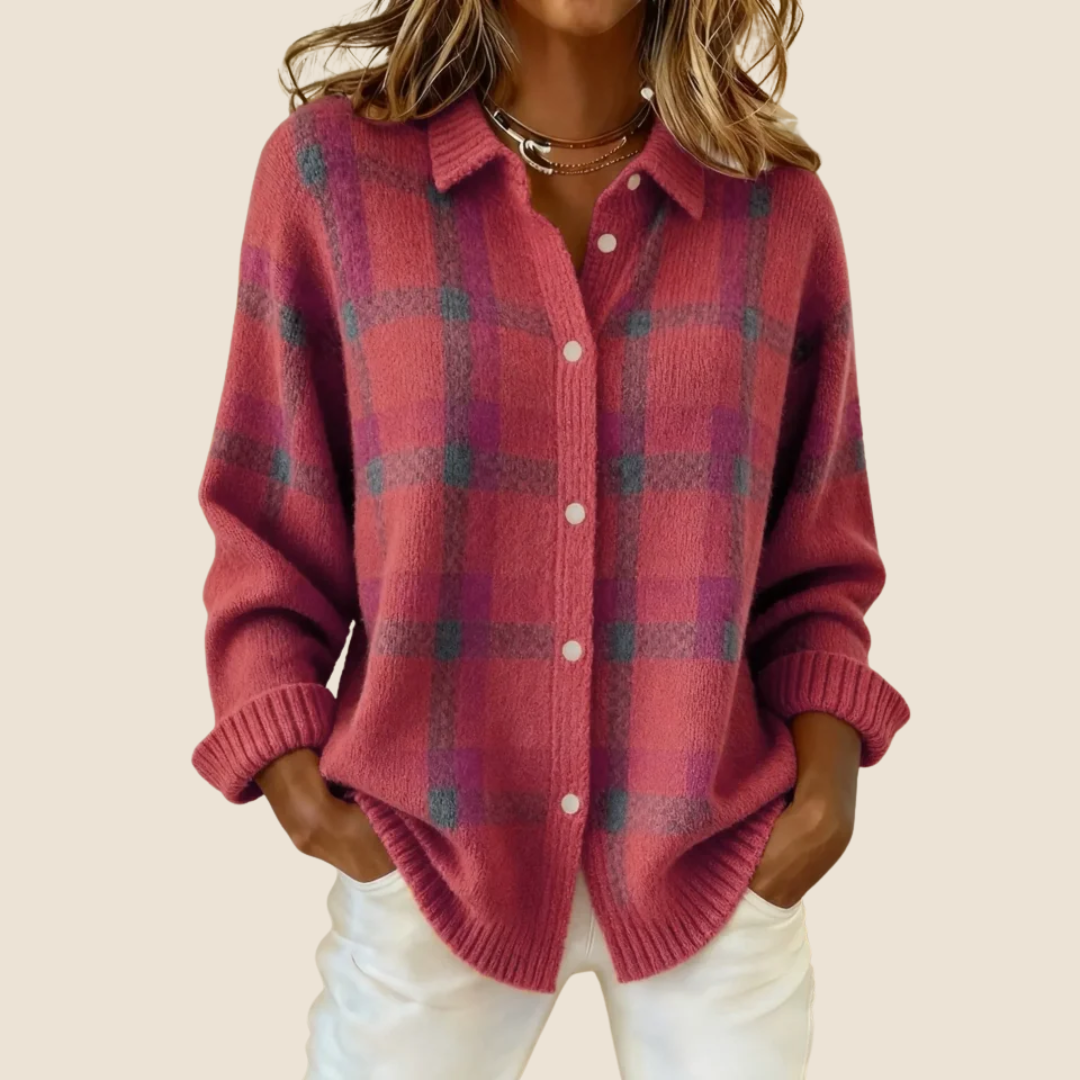 Karierter Pullover Kragen für Frauen | Seraphine -4