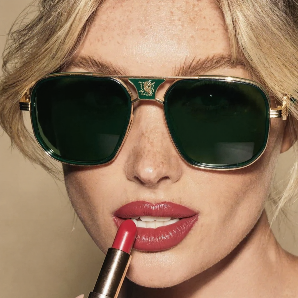 Markante Aviator Sonnenbrille Metallakzenten für Frauen | Lumeris -6