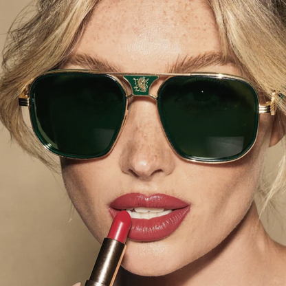 Markante Aviator Sonnenbrille Metallakzenten für Frauen | Lumeris -6