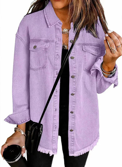 Lässige Jeansjacke Silhouette für Männer | Elmara -10