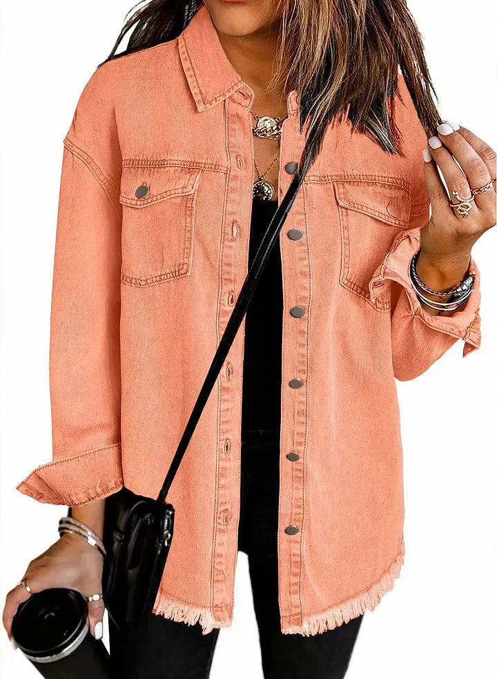 Lässige Jeansjacke Silhouette für Männer | Elmara -12