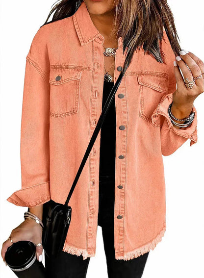 Lässige Jeansjacke Silhouette für Männer | Elmara -12