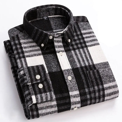 Checked Long Sleeve Button-Down Shirt for Men | Everett