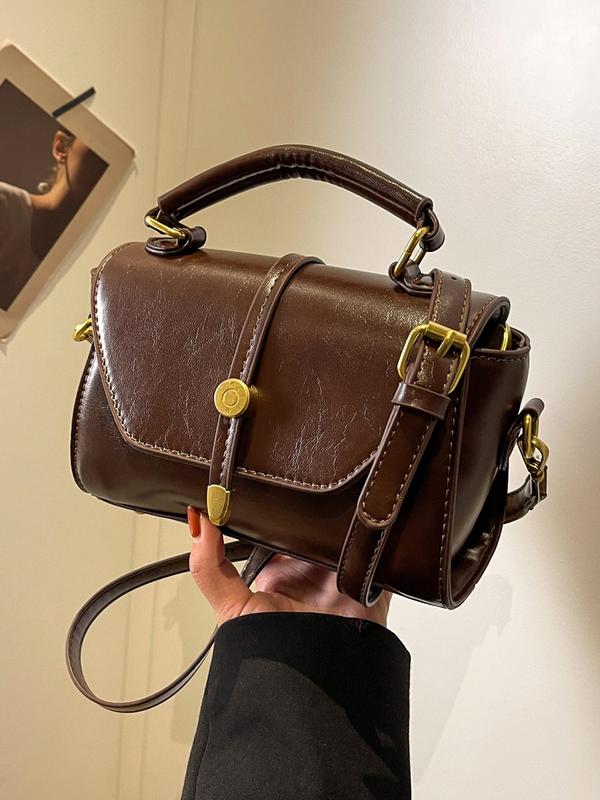 Kompakte Schultertasche Kontrastnähten für Frauen | Elvoria -8