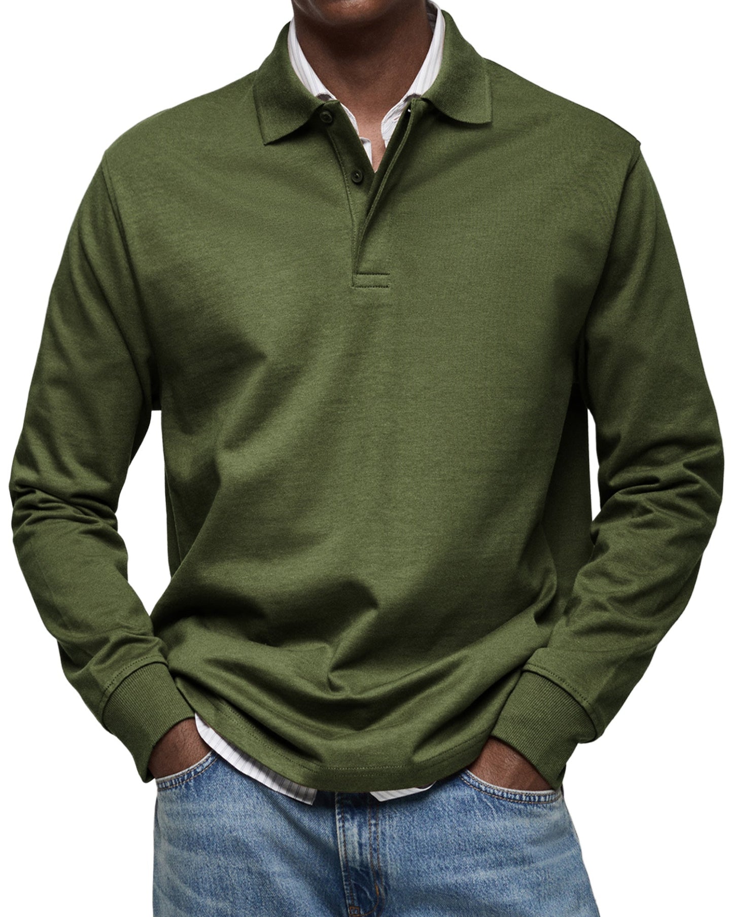 Elegantes Raffiniertes Polo Shirt mit langem Ärmel für Herren | Raffiniert -10