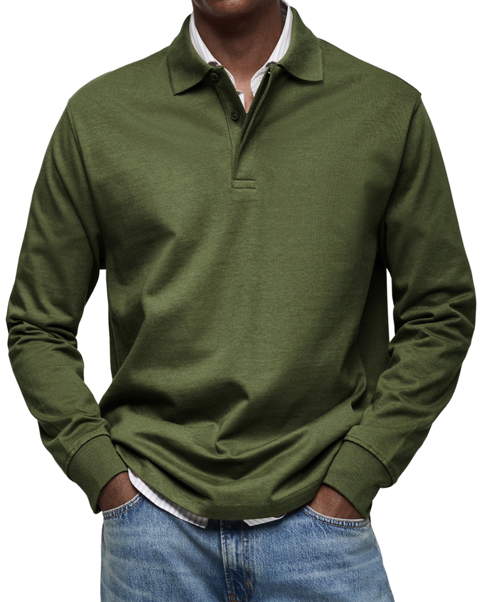 Elegantes Raffiniertes Polo Shirt mit langem Ärmel für Herren | Raffiniert -10