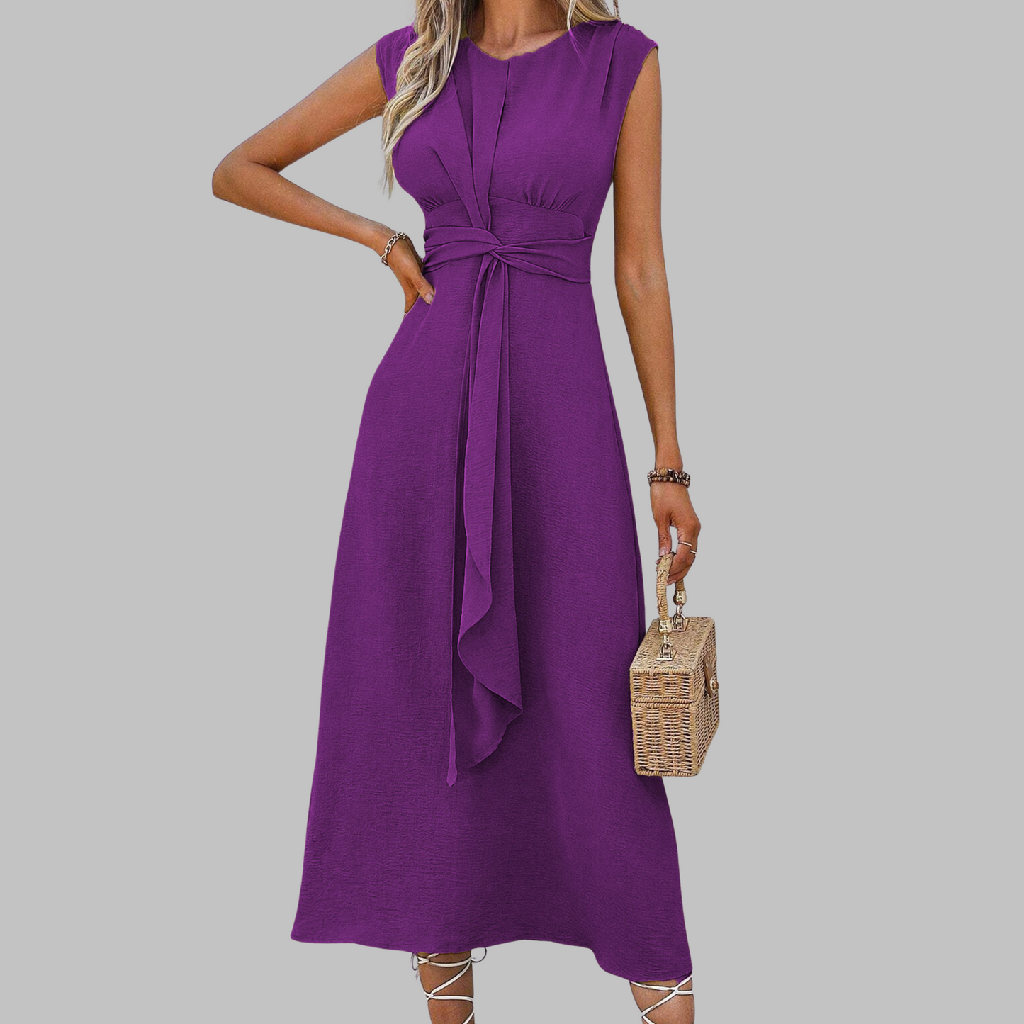Women's Sleeveless Crew Neck Maxi Dress | Selina