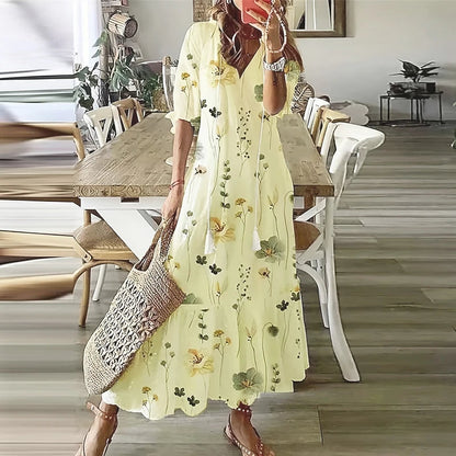 Elegantes Edles Sommerkleid mit Print für Damen | Anna -8