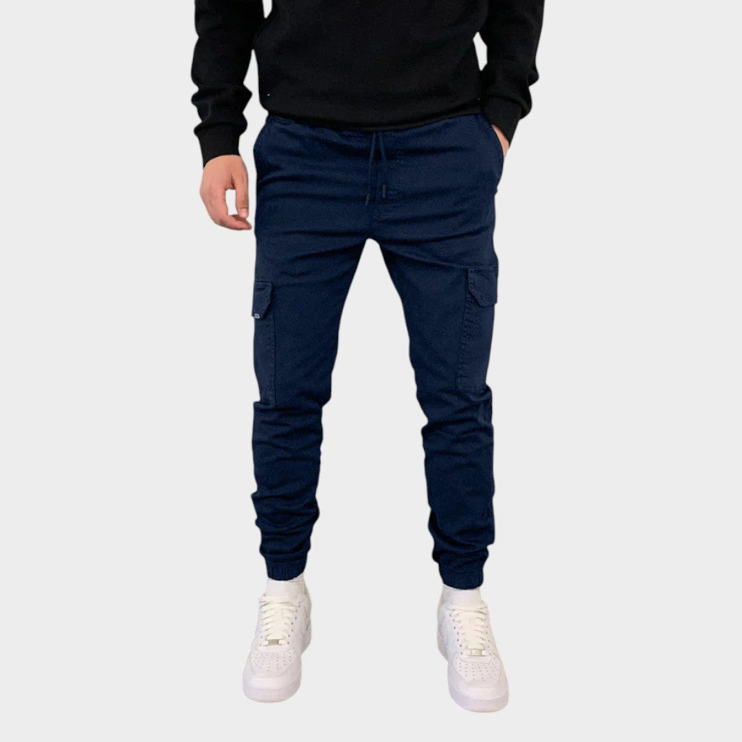 Elegante Feine Cargohose mit Tunnelzug für Herren | Leo -10