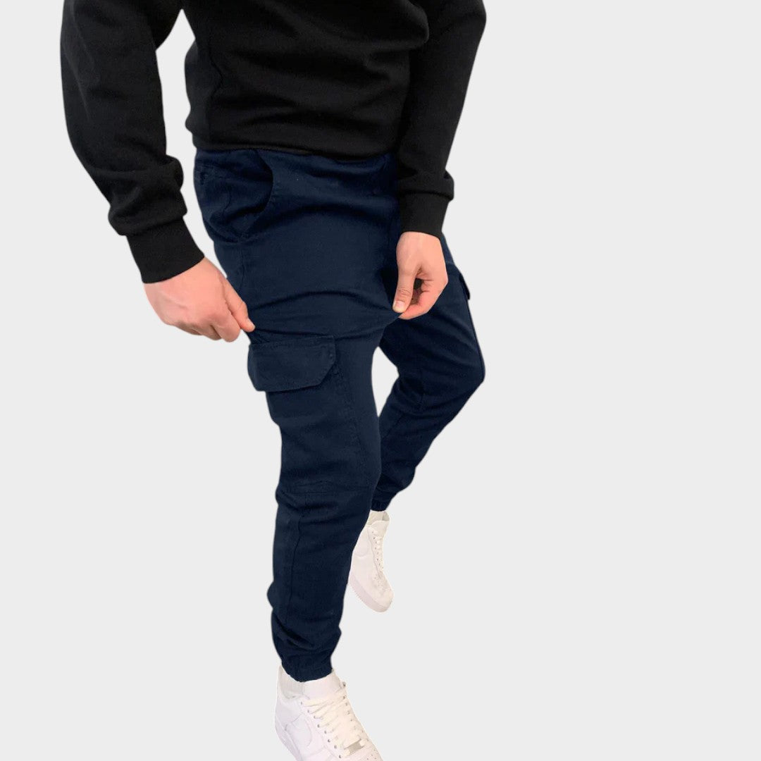 Elegante Feine Cargohose mit Tunnelzug für Herren | Leo -11