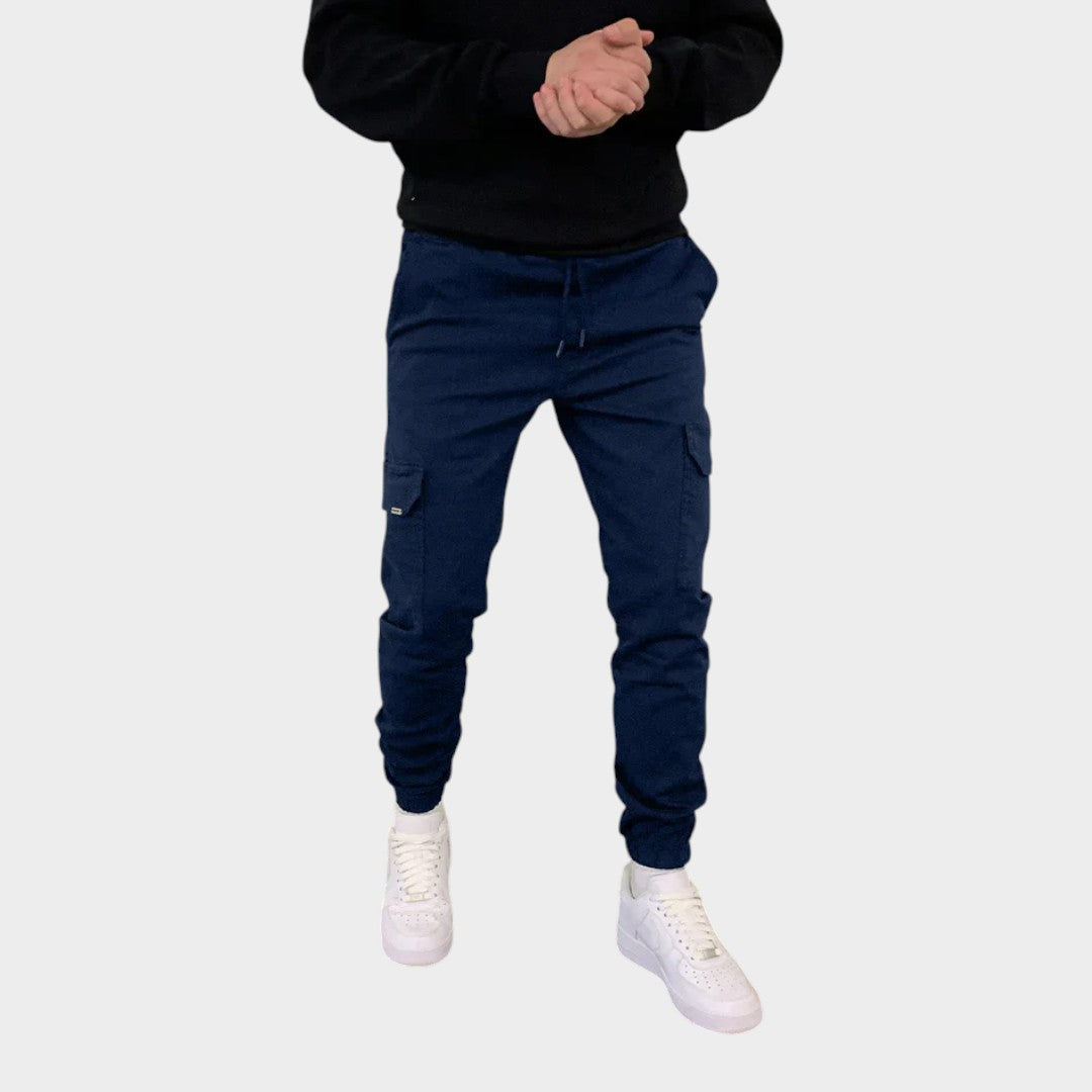 Elegante Feine Cargohose mit Tunnelzug für Herren | Leo -9