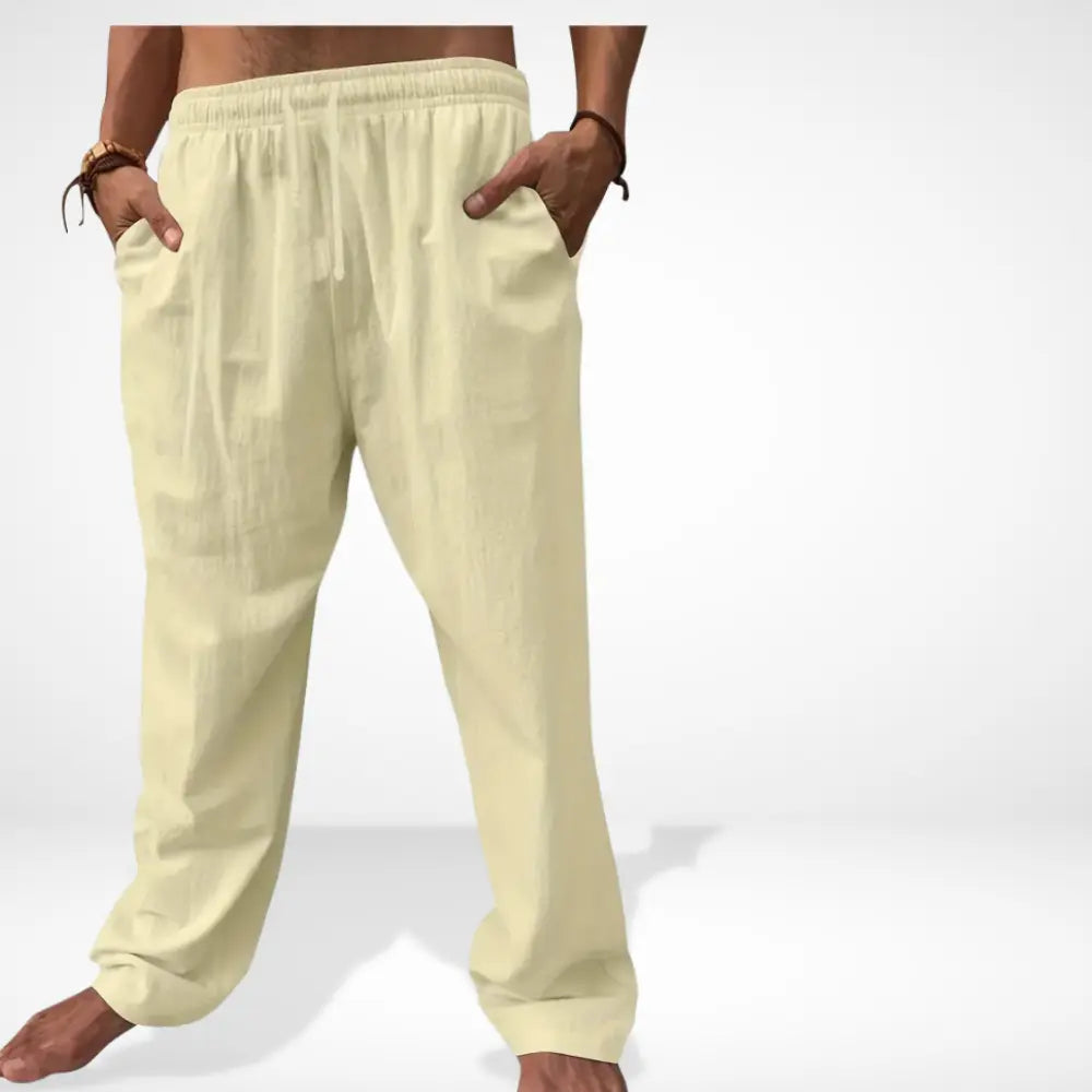 Klassische Premium Leinenhose mit lockerer Passform für Herren | Carr -1