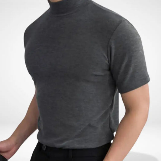 Klassisches Raffiniertes T-Shirt mit figurbetonter Passform für Herren | Shon -1
